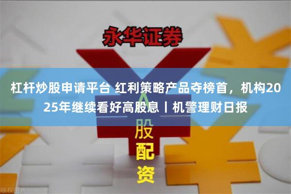 杠杆炒股申请平台 红利策略产品夺榜首，机构2025年继续看好高股息丨机警理财日报